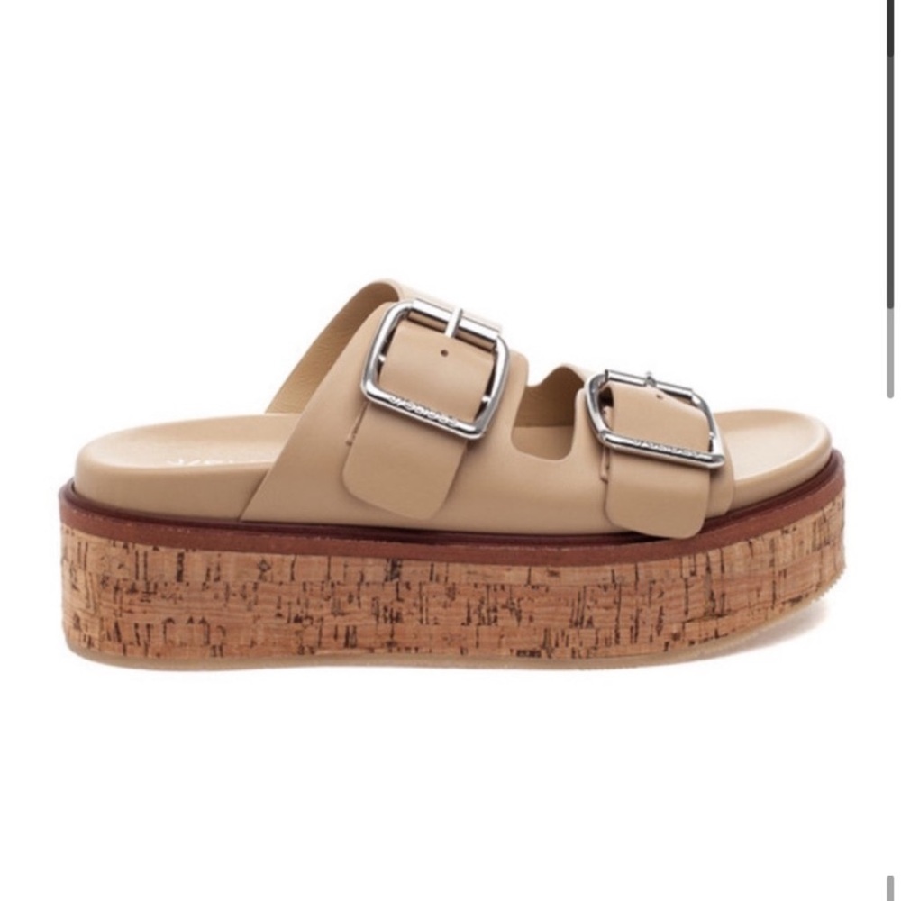 NWT J/SLIDES BELINDA Sand Leather Sandal - Picture 2 of 16